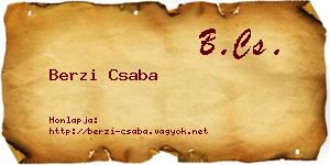 Berzi Csaba névjegykártya
